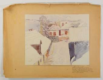 Zwei Zeichnungen mit Motiven von Zlin [Rudolf Šoupal (1876-1950)]