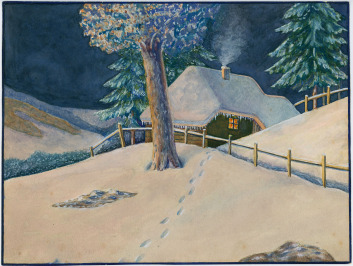 Verschneites Dorfhaus [Rudolf Šoupal (1876-1950)]