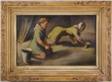 Boden waschende Frauen [Jaroslav Dvořáček (1908-1980)]