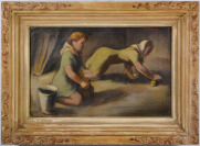 Ženy myjící podlahu [Jaroslav Dvořáček (1908-1980)]