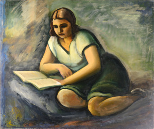 Dame mit Buch [František Srp (1895-1943)]