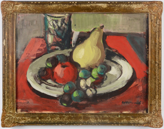 A Pear with Grapes on a Plate [Emil Weirauch (1909-1976)]