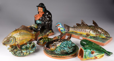 A Collection of Ceramics with Fishing Motifs [Ludvík Siegel (1891-1956)]