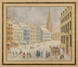 Pohled k vídeňské Katedrále sv. Štěpána [Johann Jacob Hoch (1750-1829)]