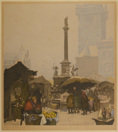 Mariánský sloup na Staroměstském náměstí v Praze [Jaromír Stretti - Zamponi (1882-1959)]
