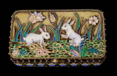 Silver Box with Enamels