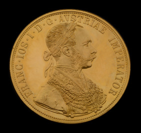 Zlatá investiční mince 4-dukát František Josef I. 1915 (novoražba)