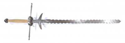 Dvouruční meč s plamennou čepelí