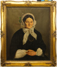 Portrét starší dámy v biedermeier stylu [Johan Hendrik Neuman (1819-1898)]