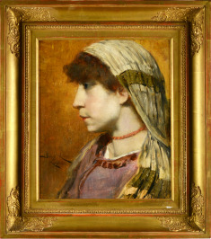 Portrét ženy z profilu [Beneš Knüpfer (1844-1910)]