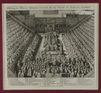 Sitzung des Londoner Parlaments – Urteil über den Grafen Stafford [Wenceslaus Hollar (1607-1677)]