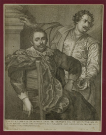 Doppelbildnis der Brüder Lucas und Cornelius de Wael [Wenceslaus Hollar (1607-1677), Anthonis van Dyck (1599-1641)]