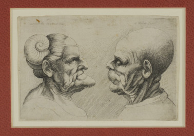 Zwei physiognomische Studien [Wenceslaus Hollar (1607-1677), Leonardo da Vinci (1452-1519)]