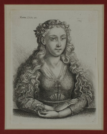 Portrét dívky s dubovým věncem [Václav Hollar (1607-1677)]