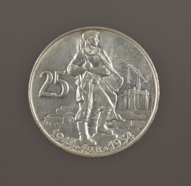 Stříbrná mince 25 Kčs 10. výročí SNP