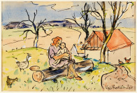 Matka s dítětem ve venkovské krajině [Vojtěch Sedláček (1892-1973)]