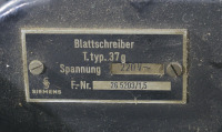 0027 Dálnopis Siemens T37g Empfangslocher 3512.600-0003 / NDR 1952