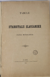 Tabule k Staroitalii slavjanske Jana Kollára [Jan Kollár (1793-1852)]