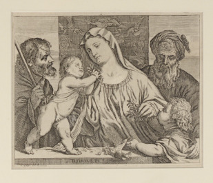 Madonna mit Kirschen [Valentin Lefebvre (1642-1682), Tiziano Vecellio (1490-1576)]