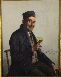 Old Man with a Glass of Vine [Joseph Kinzel (1852-1925)]