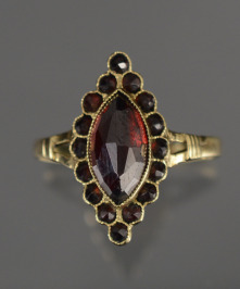 Brooch and Ring with Bohemian Garnets