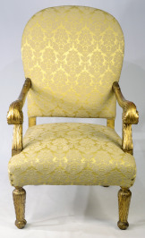 Armchair with Golden Armrests