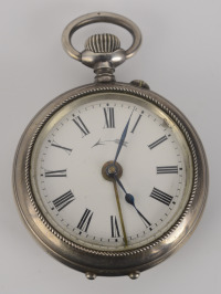 Silver Pocket Watch with Alarm