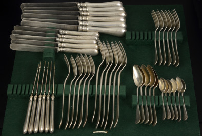 Set of Silver Cutlery [Austria-Hungary, Vienna, Alfred Pollak (1878-1922)]
