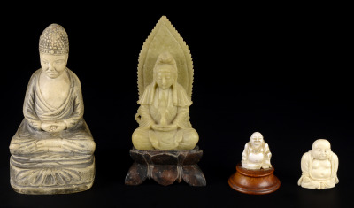 Four Statuettes of Sitting Buddha