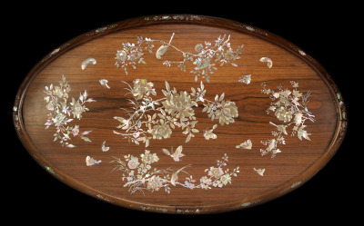Tray inlaid with mother-of-pearl