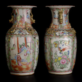 Párové Famille rose vázy