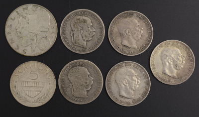 Soubor stříbrných oběžných mincí - 7 ks