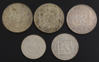 Soubor stříbrných oběžných mincí - 5 ks