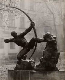 Bourdelle`s Heracles in the garden of the Sternberg Palace [Tibor Honty (1907-1968)]
