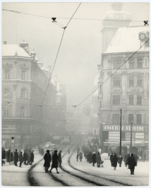 Winter in the streets of Brno [Karel Otto Hrubý (1916-1998)]