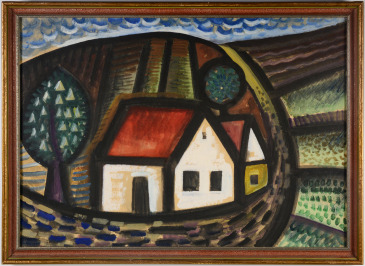 Haus mit rotem Dach [Richard Fremund (1928-1969)]