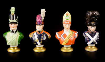 Four busts of soldiers of the Napoleonic Wars